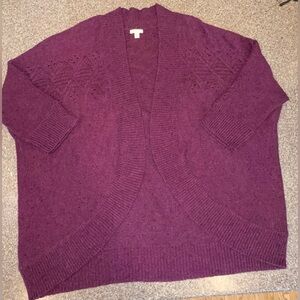 Sonoma Goods For Life Plum Purple Open Front Knit Cardigan XL